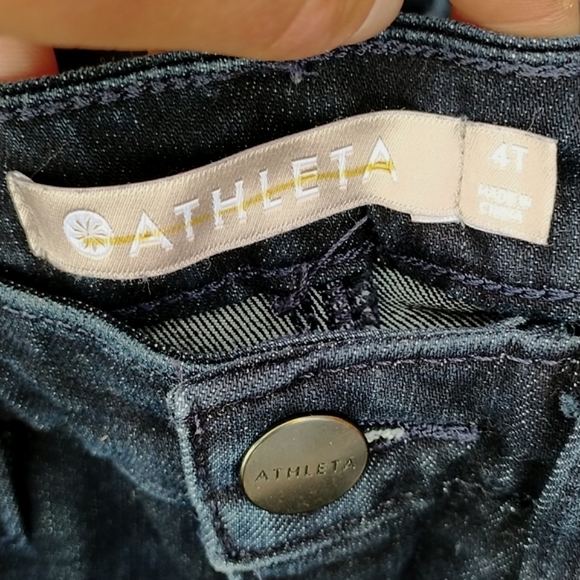 Athleta sculptek dark wash high rise skinny jeans sz 4T - Picture 2 of 9